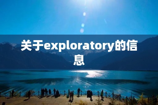 关于exploratory的信息