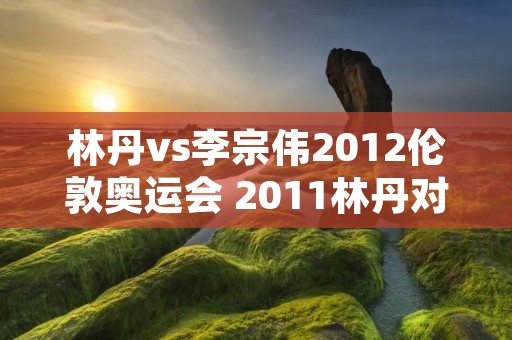 林丹vs李宗伟2012伦敦奥运会 2011林丹对李宗伟