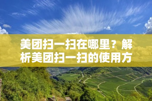 美团扫一扫在哪里？解析美团扫一扫的使用方法及功能
