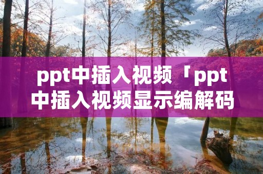 ppt中插入视频「ppt中插入视频显示编解码器不可用」