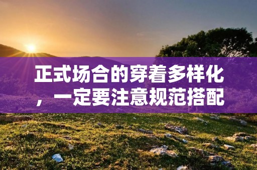 正式场合的穿着多样化,一定要注意规范搭配 正式场合的穿着多样化,一定要注意规范搭配