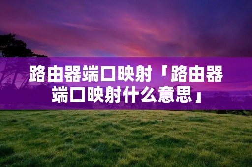 路由器端口映射「路由器端口映射什么意思」 路由器端口映射「路由器端口映射什么意思」