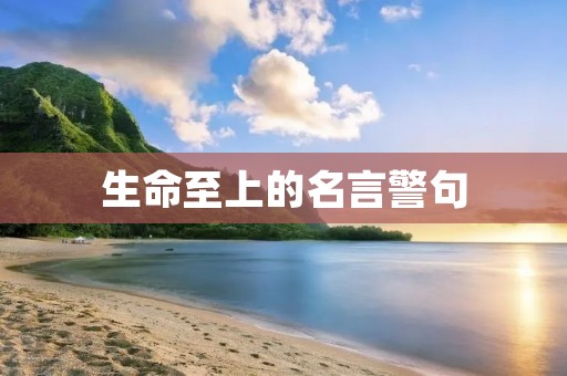 生命至上的名言警句：用智慧引导生命的航程