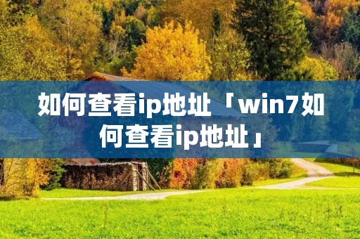 如何查看ip地址「win7如何查看ip地址」
