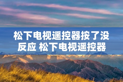 松下电视遥控器按了没反应 松下电视遥控器按了没反应指示灯亮的
