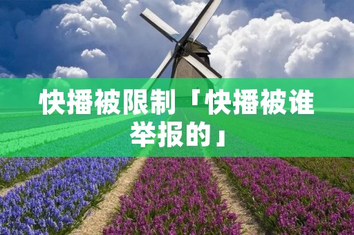 快播被限制「快播被谁举报的」