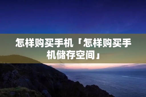 怎样购买手机「怎样购买手机储存空间」