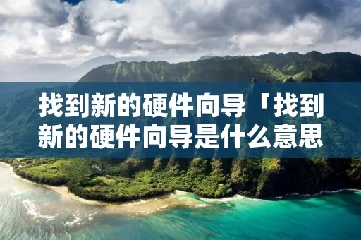 找到新的硬件向导「找到新的硬件向导是什么意思」