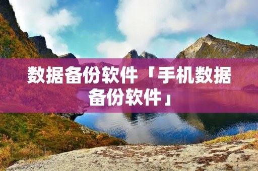 数据备份软件「手机数据备份软件」 数据备份软件「手机数据备份软件」