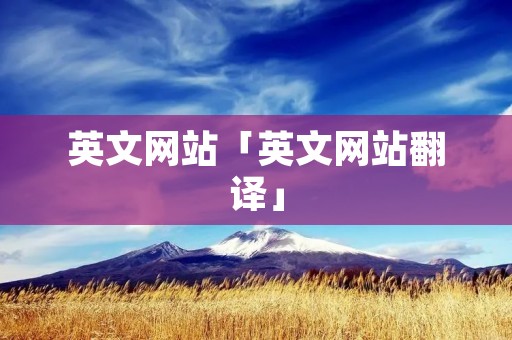 英文网站「英文网站翻译」