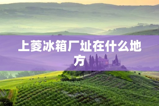 上菱冰箱厂址在什么地方