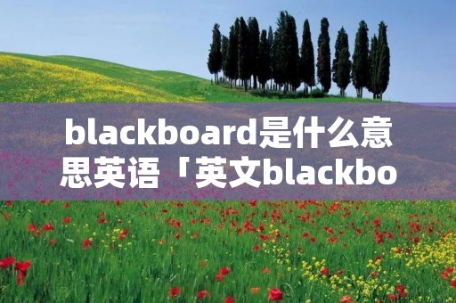 blackboard是什么意思英语「英文blackboard是什么意思」