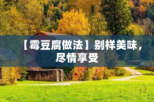 【霉豆腐做法】别样美味,尽情享受 【霉豆腐做法】别样美味,尽情享受