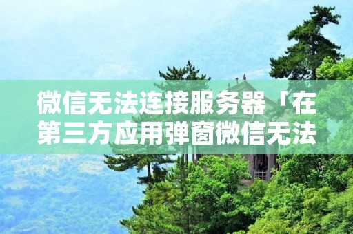 微信无法连接服务器「在第三方应用弹窗微信无法连接服务器」