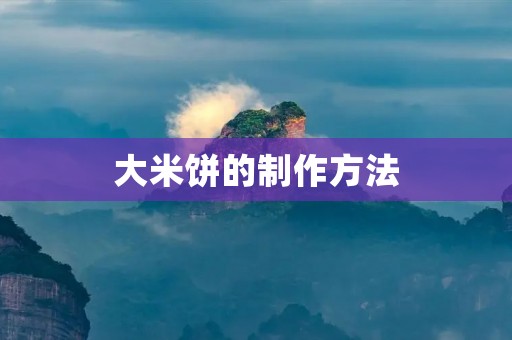 大米饼的制作方法：传统美食的独特魅力