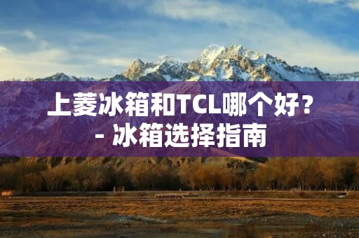 上菱冰箱和TCL哪个好？- 冰箱选择指南