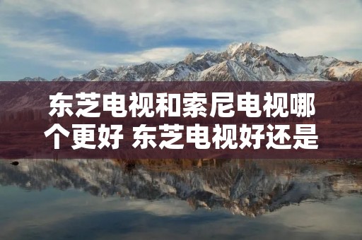 东芝电视和索尼电视哪个更好 东芝电视好还是索尼电视好