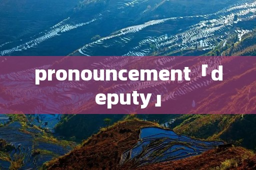 pronouncement「deputy」