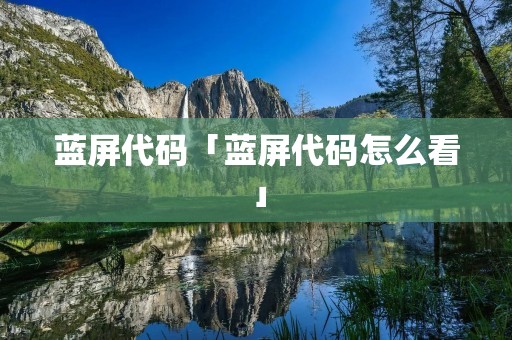 蓝屏代码「蓝屏代码怎么看」