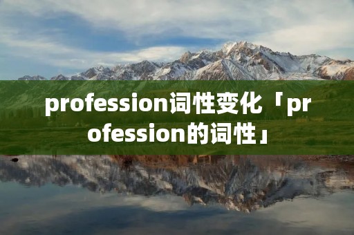 profession词性变化「profession的词性」