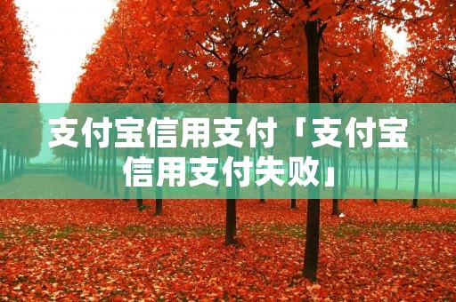 支付宝信用支付「支付宝信用支付失败」 支付宝信用支付「支付宝信用支付失败」