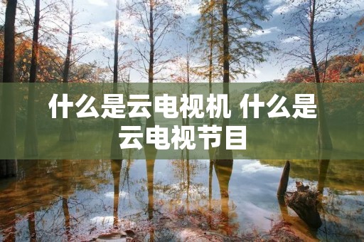 什么是云电视机 什么是云电视节目