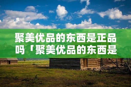 聚美优品的东西是正品吗「聚美优品的东西是正品吗?」