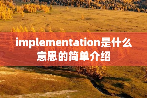 implementation是什么意思的简单介绍