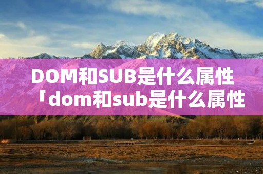 DOM和SUB是什么属性「dom和sub是什么属性测试」