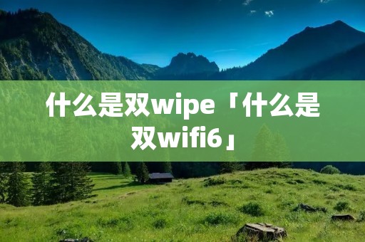 什么是双wipe「什么是双wifi6」