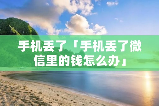 手机丢了「手机丢了微信里的钱怎么办」