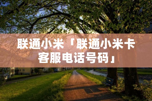 联通小米「联通小米卡****号码」