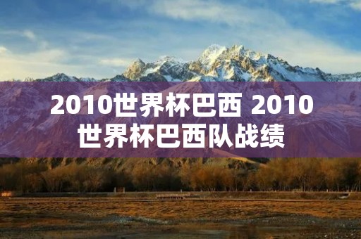 2010世界杯巴西 2010世界杯巴西队战绩 2010世界杯巴西 2010世界杯巴西队战绩
