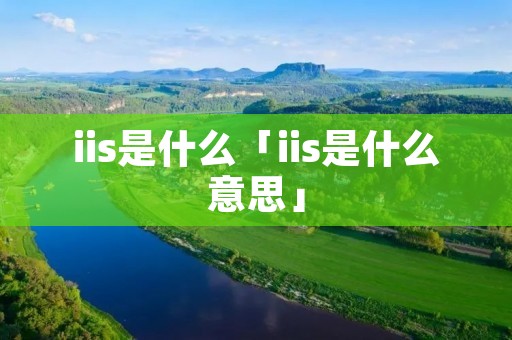 iis是什么「iis是什么意思」