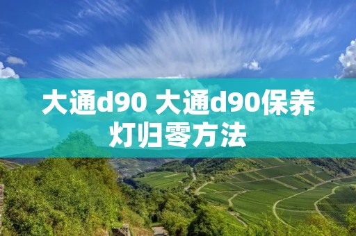 大通d90 大通d90保养灯归零方法