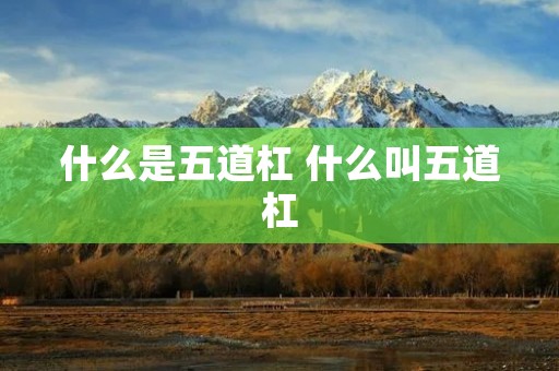 什么是五道杠 什么叫五道杠