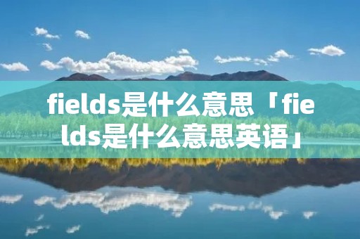 fields是什么意思「fields是什么意思英语」
