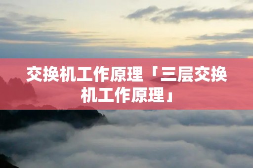 交换机工作原理「三层交换机工作原理」