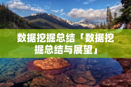 数据挖掘总结「数据挖掘总结与展望」 数据挖掘总结「数据挖掘总结与展望」