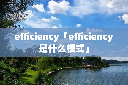 efficiency「efficiency是什么模式」
