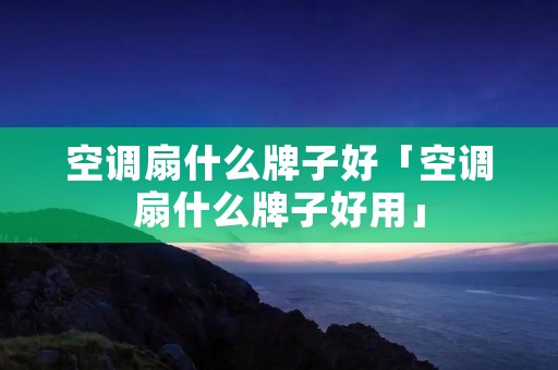 空调扇什么牌子好「空调扇什么牌子好用」