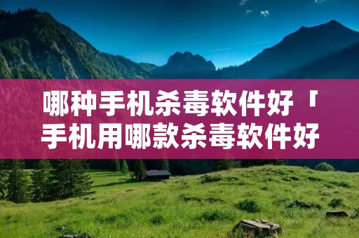 哪种手机杀毒软件好「手机用哪款杀毒软件好」 哪种手机杀毒软件好「手机用哪款杀毒软件好」