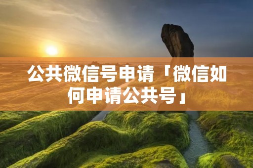 公共微信号申请「微信如何申请公共号」 公共微信号申请「微信如何申请公共号」