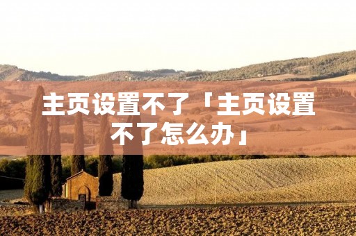 主页设置不了「主页设置不了怎么办」