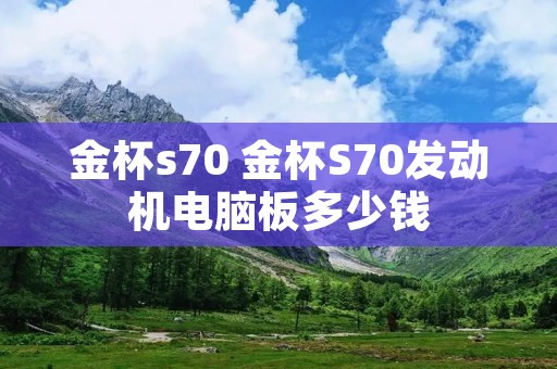 金杯s70 金杯S70发动机电脑板多少钱