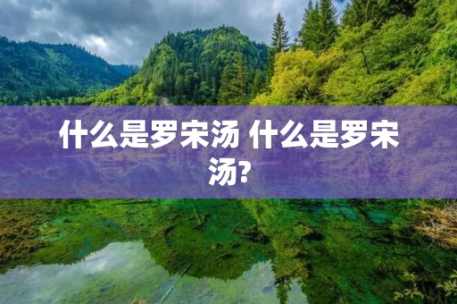 什么是罗宋汤 什么是罗宋汤?