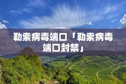 勒索病毒端口「勒索病毒端口封禁」