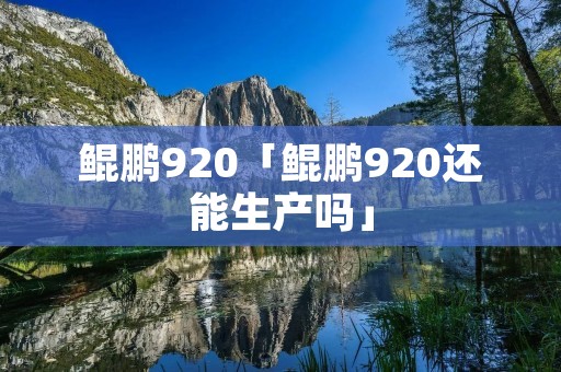 鲲鹏920「鲲鹏920还能生产吗」