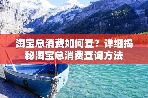 淘宝总消费如何查?详细揭秘淘宝总消费查询方法