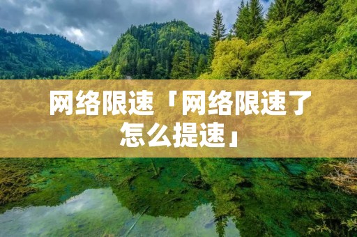 网络限速「网络限速了怎么提速」